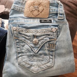 Miss Me Embellished Light Blue Jeans Size 25